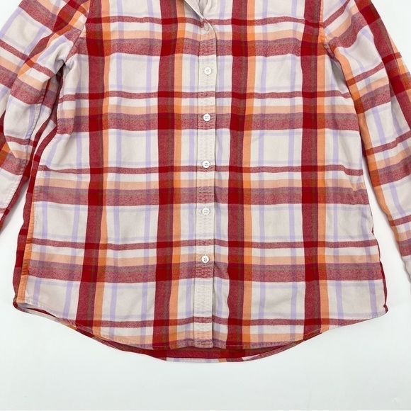 Lands End Multicolor Plaid Cotton Flannel Button Up Shirt - Picture 4 of 7